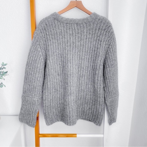 Kathryn Mccarron Alpaca Merino Wool Sweater Gray Chunky Crewneck Women’s Large - Picture 2 of 8